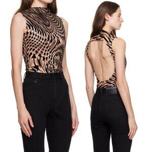 MUGLER BLACK STAR BODYSUIT